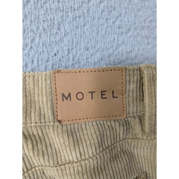 Motel Denim Corduroy Pants Womens Small S 31L Parallel Trouser Cords Tan Sand - Picture 14 of 15